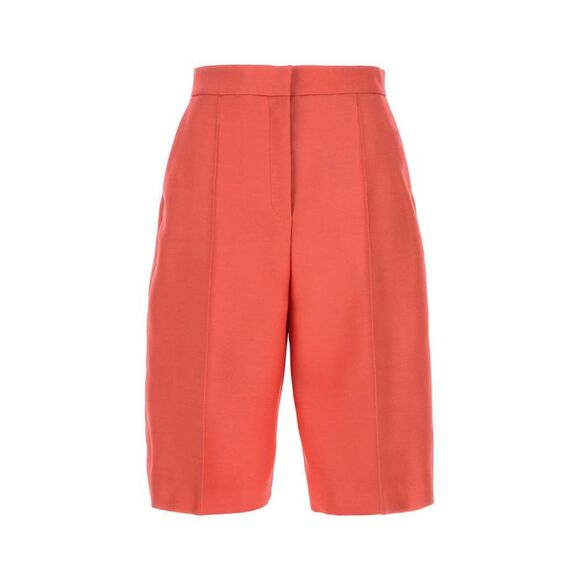 Agnona Women Coral Wool Blend Bermuda Shorts